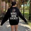 rebel mom society graphic sweatshirt for women trendy edgy mom hoodie and shirt for badass moms bzw4y