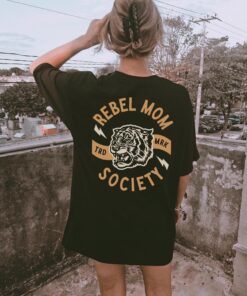 rebel mom society t shirt for women edgy trendy mom shirt badass mama gift for mothers day moms club apparel gqmsg