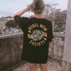 Rebel Mom Society T-Shirt for Women Edgy Trendy Mom Shirt Badass Mama Gift for Mothers Day Moms Club Apparel