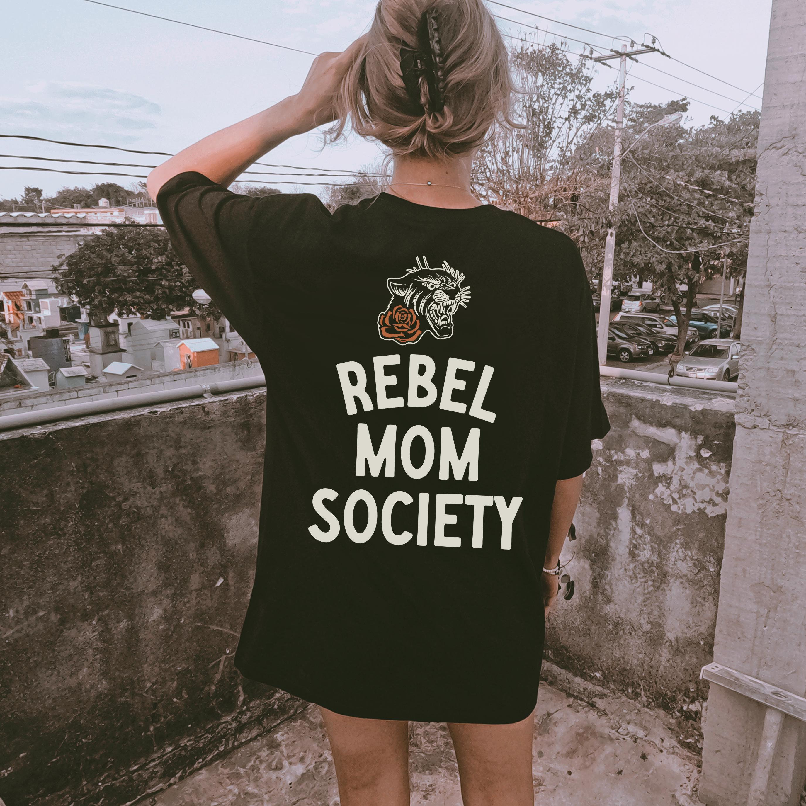 rebel mom society tee for women edgy trendy mom shirt badass mama club mothers day gift for moms 410ep