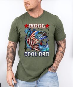 reel cool dad fishing shirt for fathers day american patriot t shirt best dad ever gift for fisherman btm7h