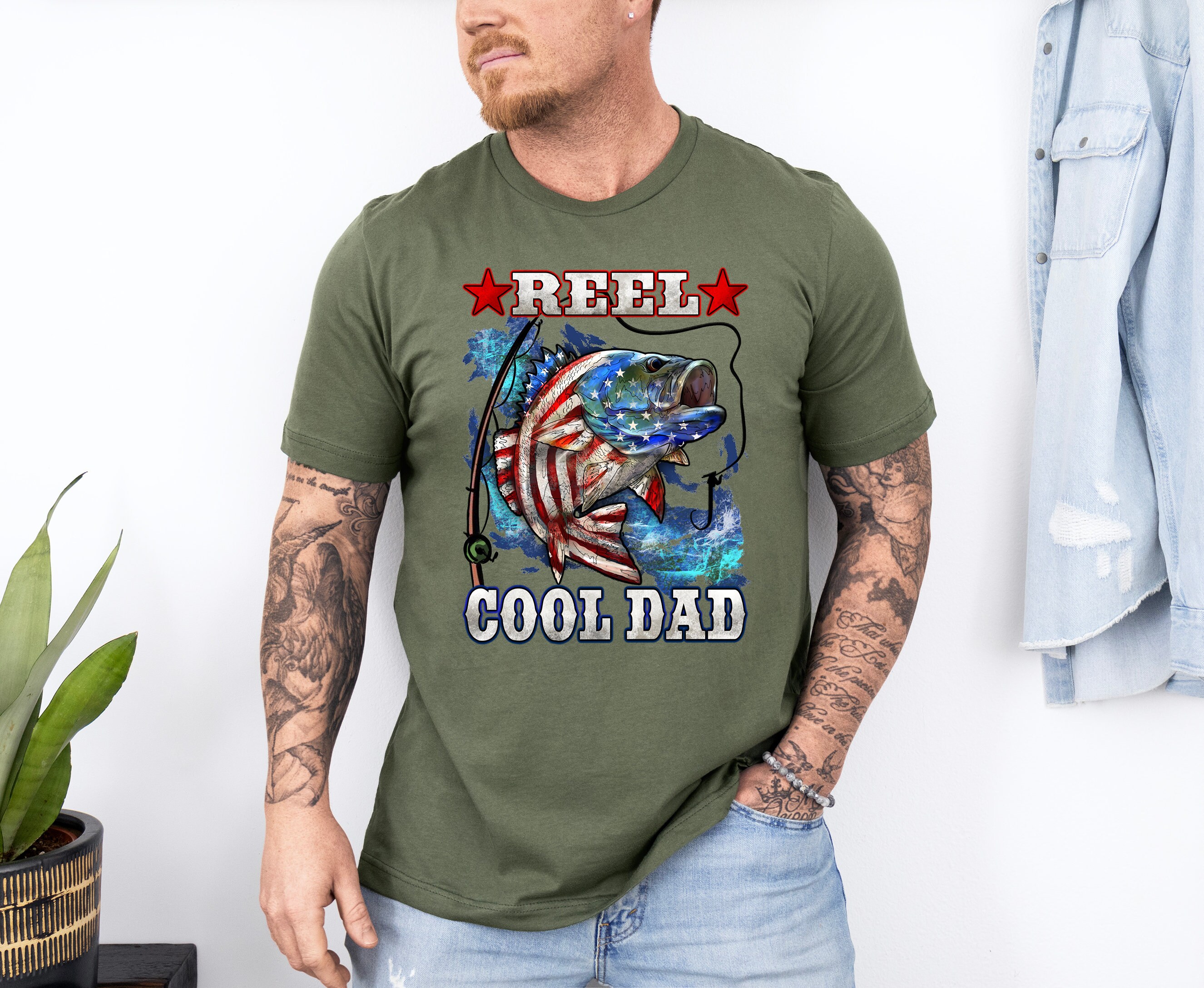 reel cool dad fishing shirt for fathers day american patriot t shirt best dad ever gift for fisherman btm7h scaled