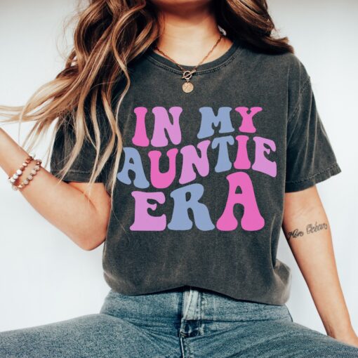 retro aunt shirt for baby announcement and pregnancy reveal cool aunts club tee auntie era t shirt etpwo
