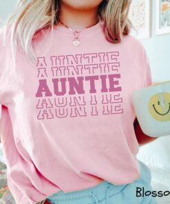 retro aunt shirt for new aunts pregnancy announcement gift unique auntie t shirt comfort colors 8sn2q