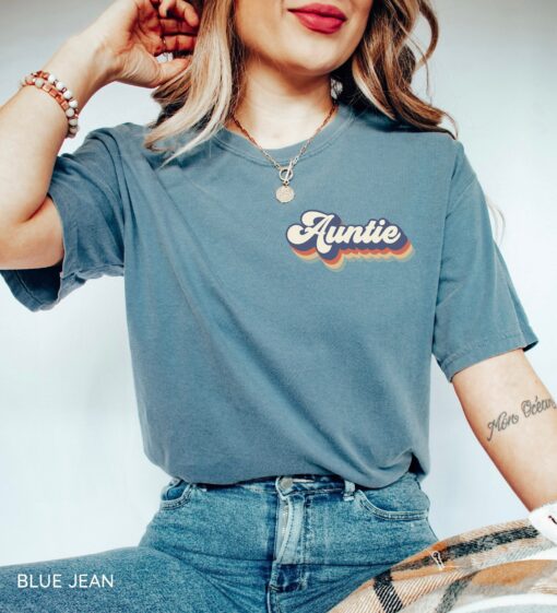 retro aunt shirt for pregnancy announcement cute auntie t shirt comfort colors unique gifts for aunt abuqk
