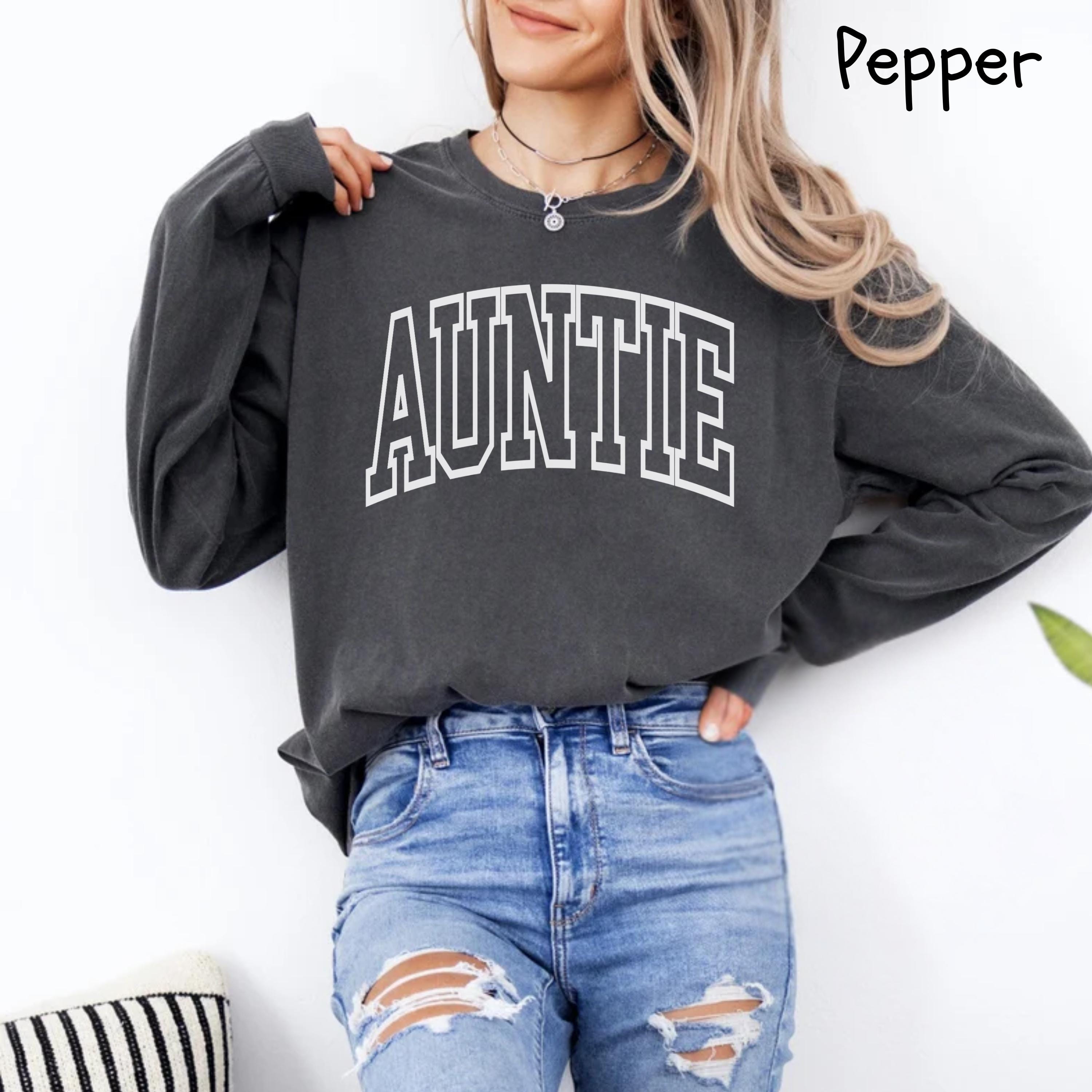 retro auntie long sleeve shirt for new aunts pregnancy reveal unique gift for aunt to be cute aunt shirt mfeum scaled