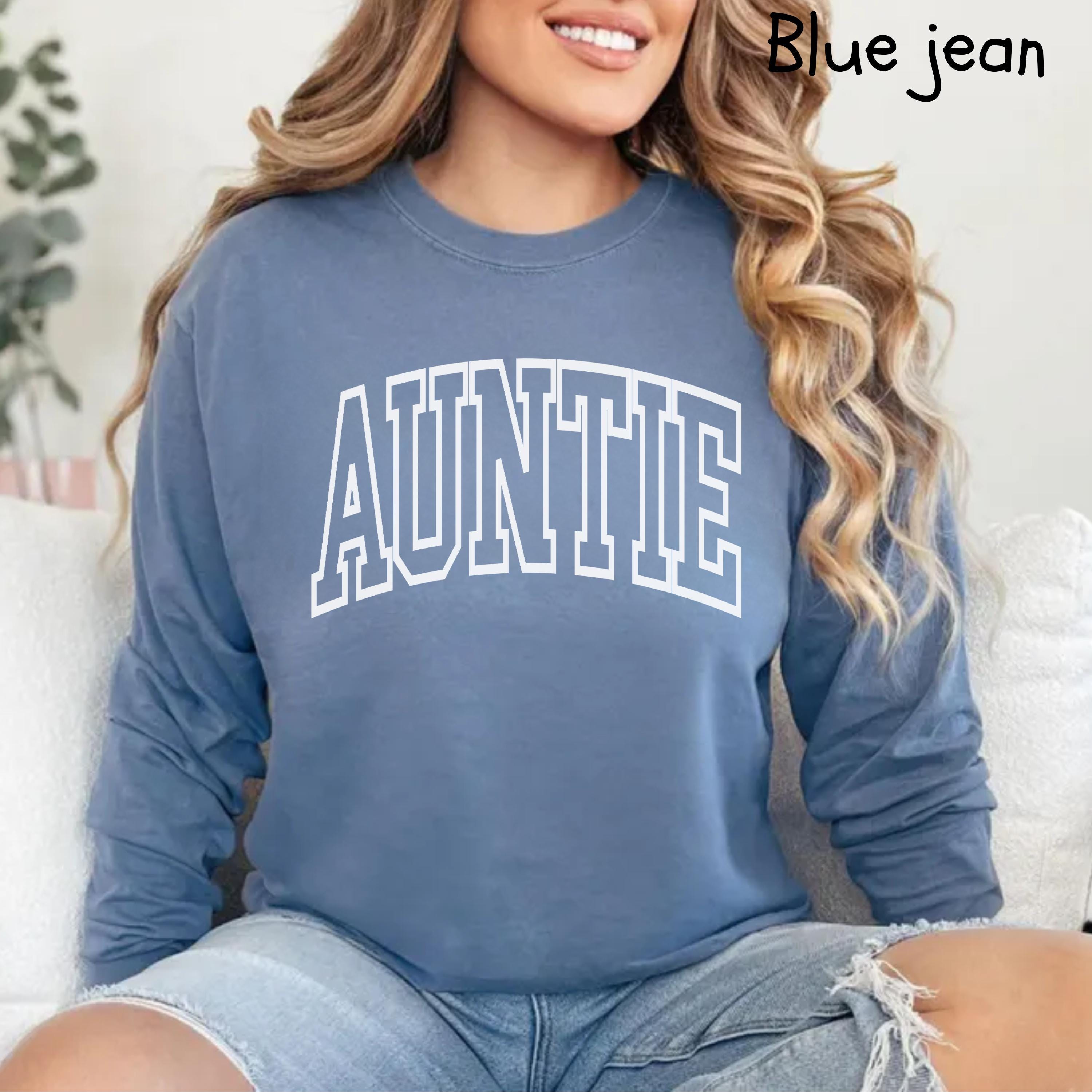 retro auntie long sleeve shirt for new aunts pregnancy reveal unique gift for aunt to be cute aunt shirt r6c3d