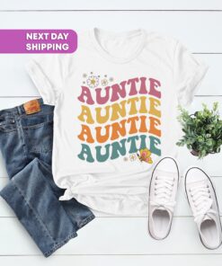 retro auntie shirt for new aunts funny t shirt gift for aunt mothers day unique aunt announcement tee 7aj4q