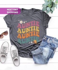 retro auntie shirt for new aunts funny t shirt gift for aunt mothers day unique aunt announcement tee mrayv