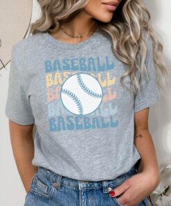 retro baseball t shirt for moms groovy game day shirt vintage baseball fan tee cute mom life apparel wxirl