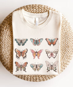 retro butterfly shirt for spring and summer cottagecore aesthetic tee hippie entomology style top yxhaj