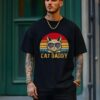 Retro Cat Daddy Shirt for Men Funny Cat Dad T-Shirt Wilderness Style Cute Tee for Cat Owners Best Gifts for Cat Dads