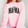 retro checkered lightning bolt mama sweatshirt for moms trendy mama shirt first time mom gift mothers day shirts ctf4f scaled