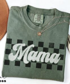 retro checkered mama graphic tee for moms vintage style motherhood shirt cute new mom t shirt best mom ever apparel lhwjx