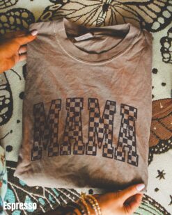 retro checkered mama shirt for mom birthday gift funny mom life t shirt mothers day shirt personalized mom gifts ge5pt
