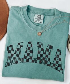 retro checkered mama shirt for moms funny mom life t shirt mothers day gift from daughter birthday baby shower dg499