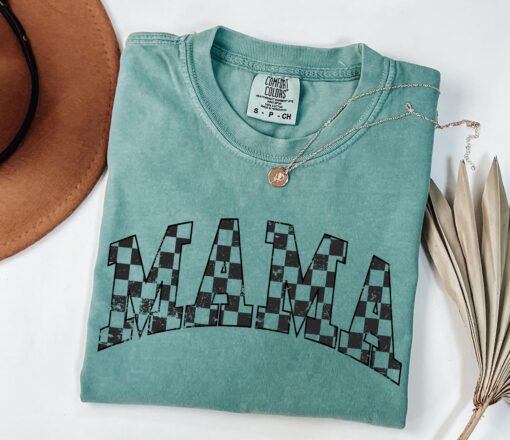 retro checkered mama shirt for moms funny mom life t shirt mothers day gift from daughter birthday baby shower dg499 scaled