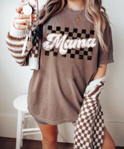 retro checkered mama shirt for moms vintage style t shirt best mom ever gift for mothers day birthday baby shower ni1ia