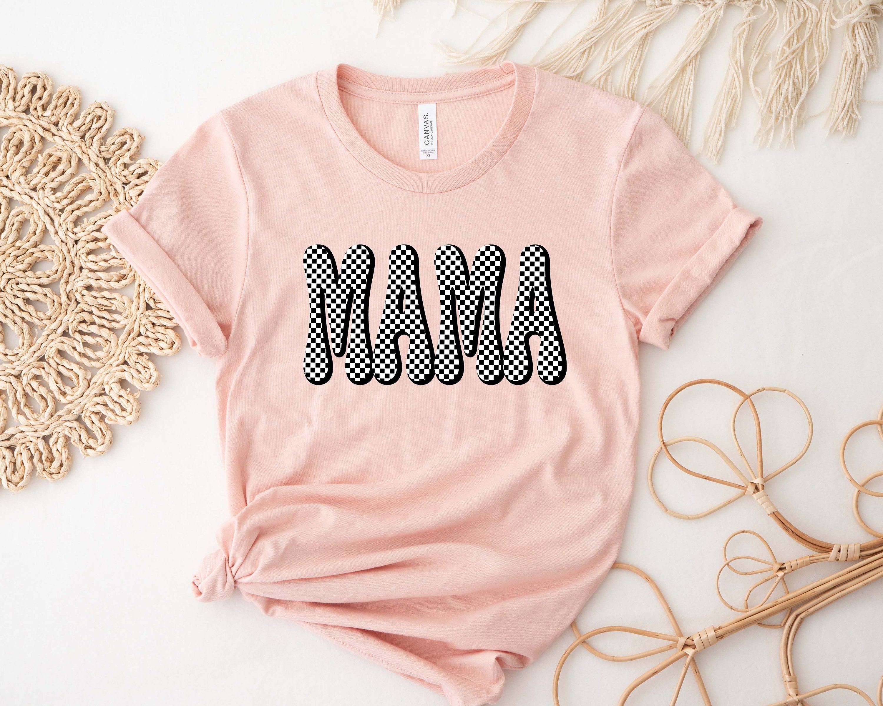 retro checkered mama shirt for mothers day cute mama tee and mama to be t shirt perfect for moms ftfpl scaled