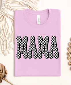 retro checkered mama shirt for mothers day cute mama tee and mama to be t shirt perfect for moms vrmbg