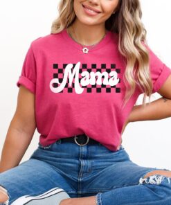 retro checkered mama shirt trendy mom t shirt for mothers day cool mom shirt unique motherhood apparel q8a7p