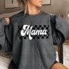 retro checkered mama sweatshirt for mothers day cute mom life sweater unique gift for her best mom ever shirt bhfbr