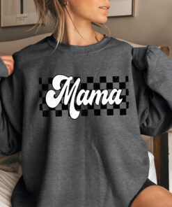 retro checkered mama sweatshirt for mothers day cute mom life sweater unique gift for her best mom ever shirt bhfbr