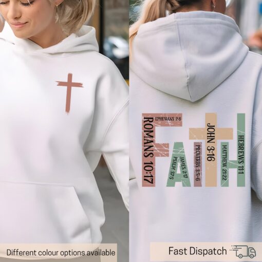 retro christian faith hoodie with bible verse cute cross design for church friends and christian gifts 8yhbf
