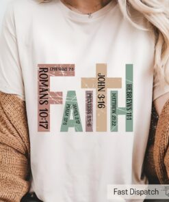 retro christian faith shirt with bible verse trendy cross tee for christians boho style apparel and gifts z23mh