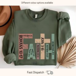 retro christian faith sweatshirt with bible verse trendy cross shirt for church friends unique christian gifts p6cke