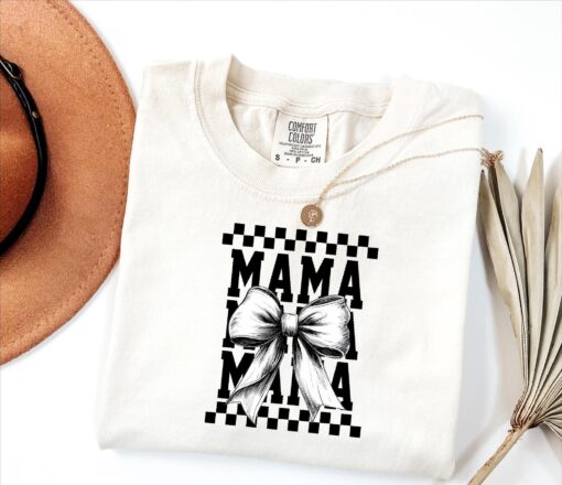 retro coquette bow mama shirt for moms pregnancy announcement mom life shirt best mom ever gift for mothers day qojob