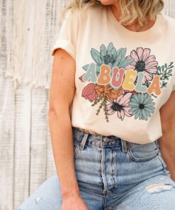 retro floral abuela shirt for mothers day best abuela t shirt pregnancy announcement mexican grandparents wpt3b