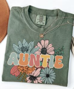 retro floral auntie shirt new aunt t shirt aunt life tee birthday gift for sister promoted to auntie t shirt p7kx5