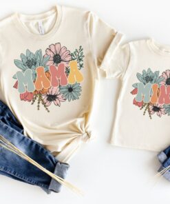 retro floral mama mini matching set custom mommy and me shirts for new moms mother daughter outfits baby shower gift idea dgzhj