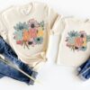 retro floral mama mini matching set custom mommy and me shirts for new moms mother daughter outfits baby shower gift idea dgzhj scaled