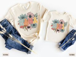 retro floral mama mini matching set custom mommy and me shirts for new moms mother daughter outfits baby shower gift idea dgzhj scaled