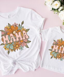 retro floral mama mini shirt matching mamas girl t shirt cute mom life shirt vintage flower design for mothers day xnibb