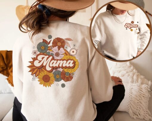 retro floral mama shirt graphic tee for new moms funny mom life t shirt unique gift for her vintage mom style lg14j