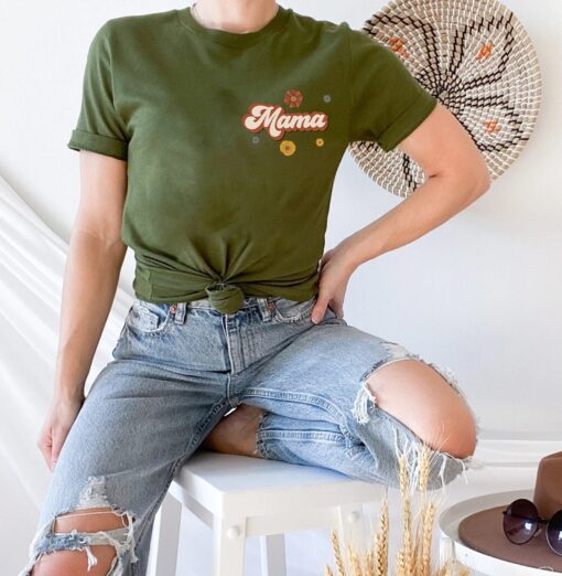 retro floral mama shirt graphic tee for new moms funny mom life t shirt unique gift for her vintage mom style vzg4g