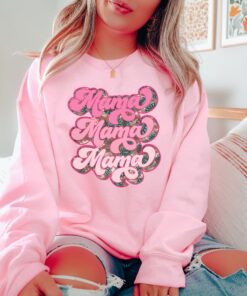 retro floral mama sweatshirt for mom life cute mothers day gift funny mom shirt vintage floral design wwq6d