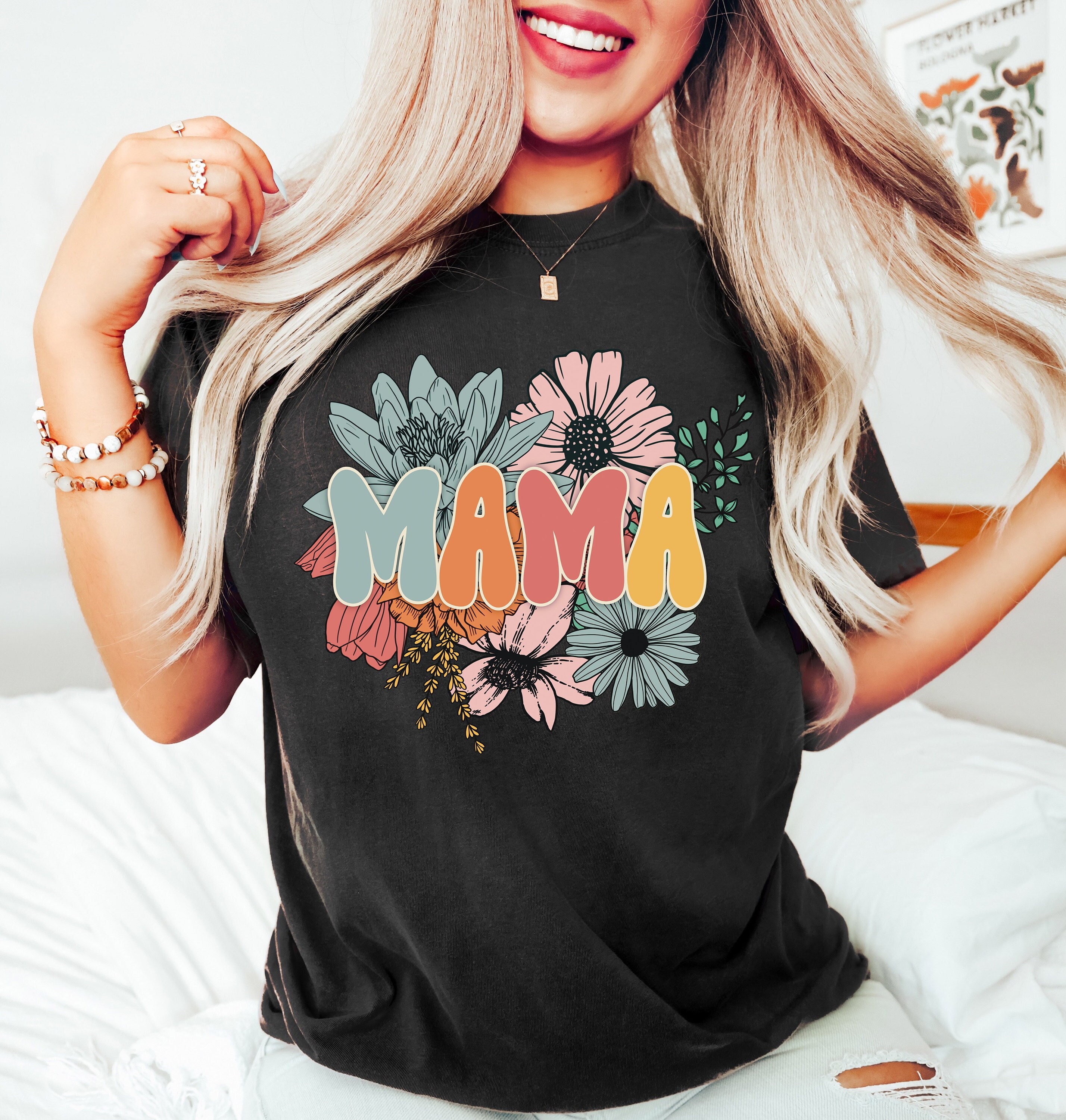 retro floral mama t shirt for mothers day cute mom life shirt best mom ever gift unique vintage style tee tcyl0 scaled