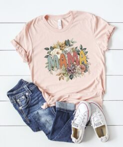 retro floral mama t shirt for mothers day cute mom life shirt best mom ever shirt vintage style mama tee e60lm