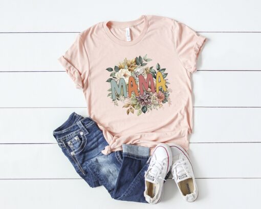 retro floral mama t shirt for mothers day cute mom life shirt best mom ever shirt vintage style mama tee e60lm