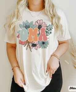 retro floral oma shirt for mothers day cute grandma t shirt pregnancy announcement baby reveal oma birthday gift n4miq