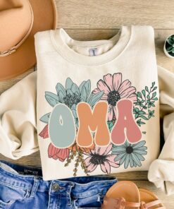 retro floral oma sweatshirt cute grandma shirt for mothers day pregnancy announcement birthday gift for oma 0kl6p