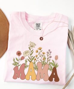 retro flower mama shirt for mothers day wild flowers design cute mom t shirt unique gift for mom and grandma 1lrvb