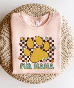 retro fur mom shirt for dog owners cool fur mama t shirt mothers day gift for dog moms funny pet lover apparel grosz