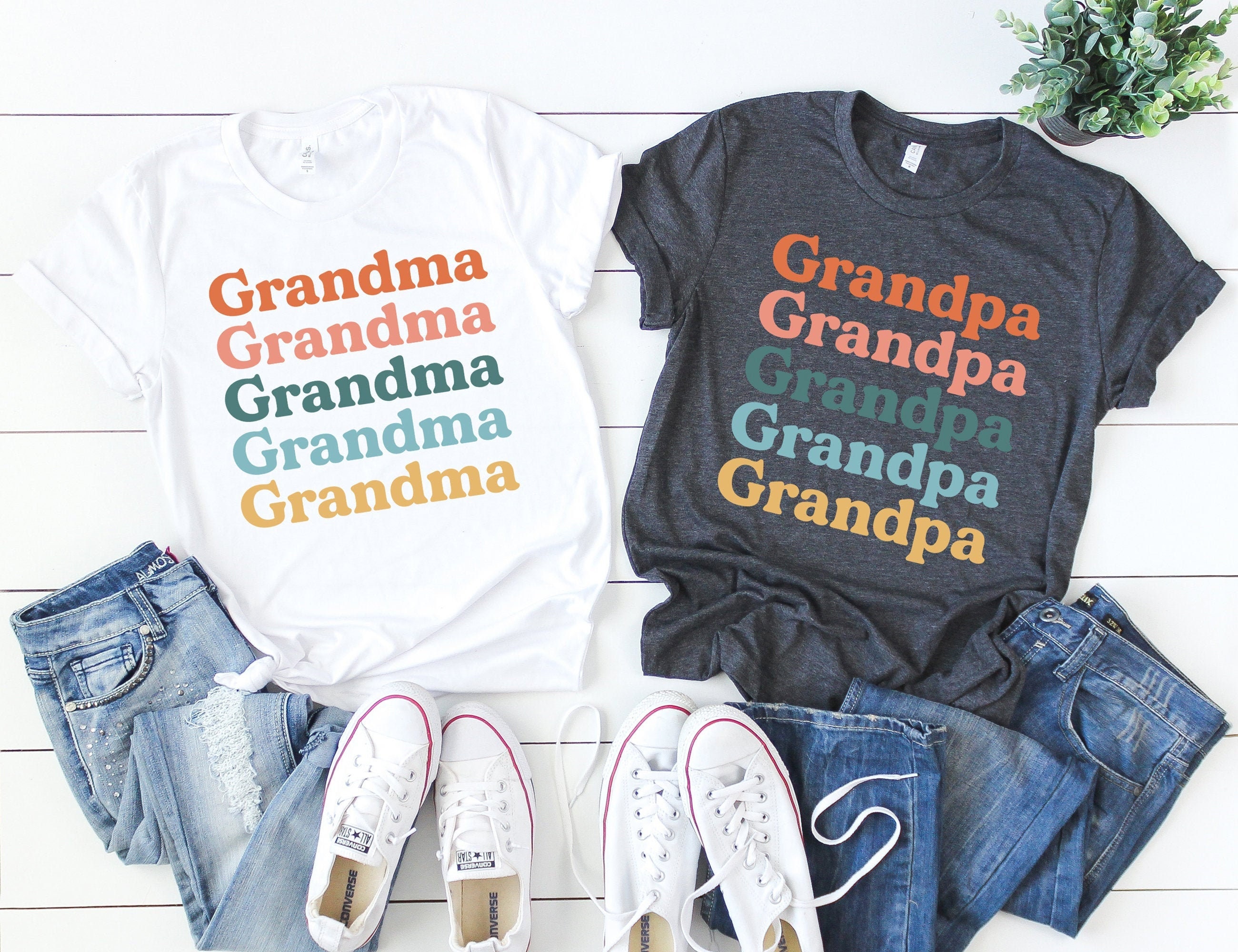 retro grandpa and grandma shirts funny family matching shirts baby announcement grandparents couple shirts for newborns hicn8 scaled