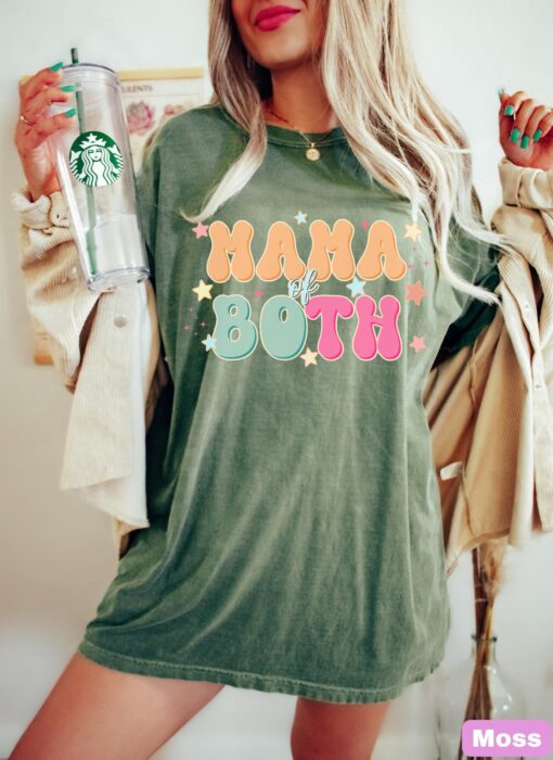 retro mama of both shirt for twin moms cute mom life shirt mothers day gift best mom ever t shirt uppp7