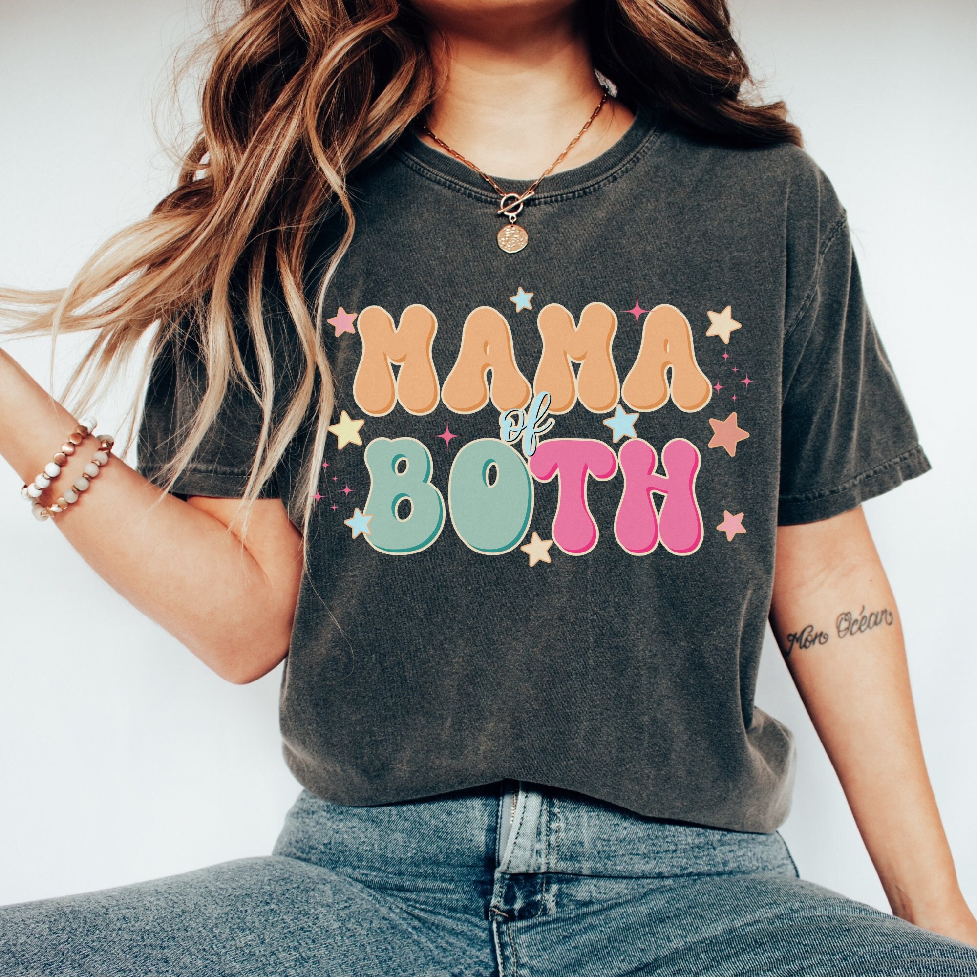 retro mama of both shirt for twin moms cute mom life shirt mothers day gift best mom ever t shirt zi0kl